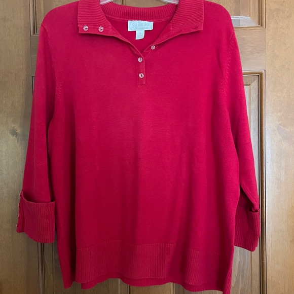 CJ Banks Women Sz X 14W Red Sweater - Picture 1 of 4